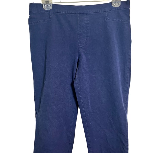 Isaac Mizrahi Live! Navy Pull On Crop Pants Women's Size 10P Petite Casual - Picture 1 of 6